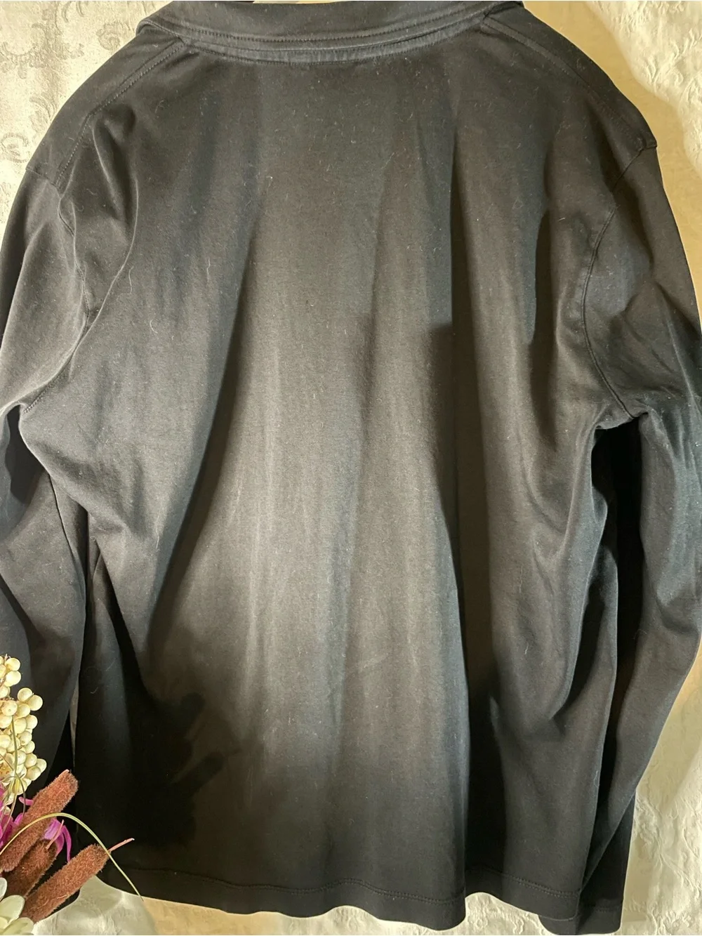 Banana Republic Men's/Womens Black Quarter-Zip Pullover Size-L